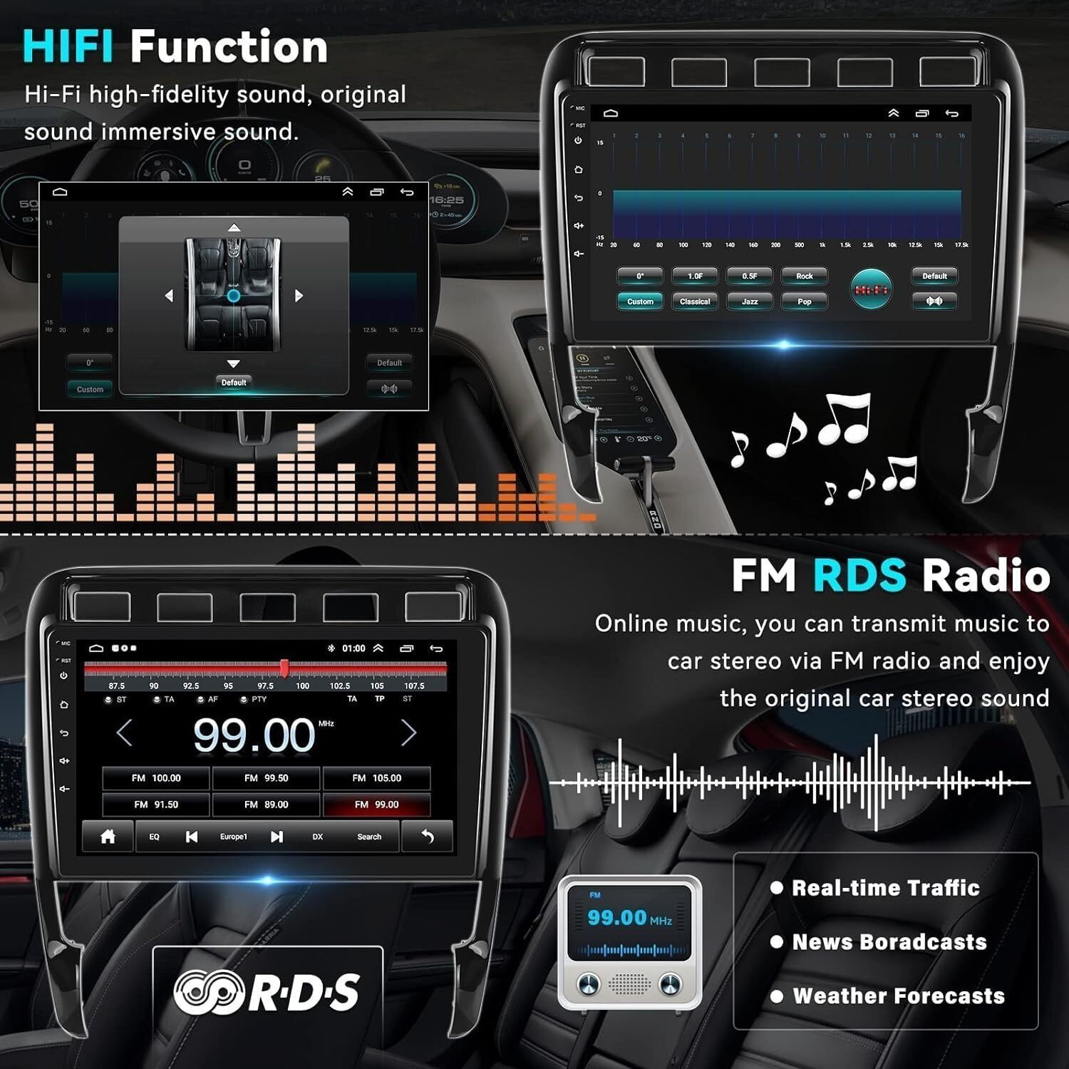 For Porsche Porsche Cayenne CarPlay Android 13 Car Radio Stereo FM RDS