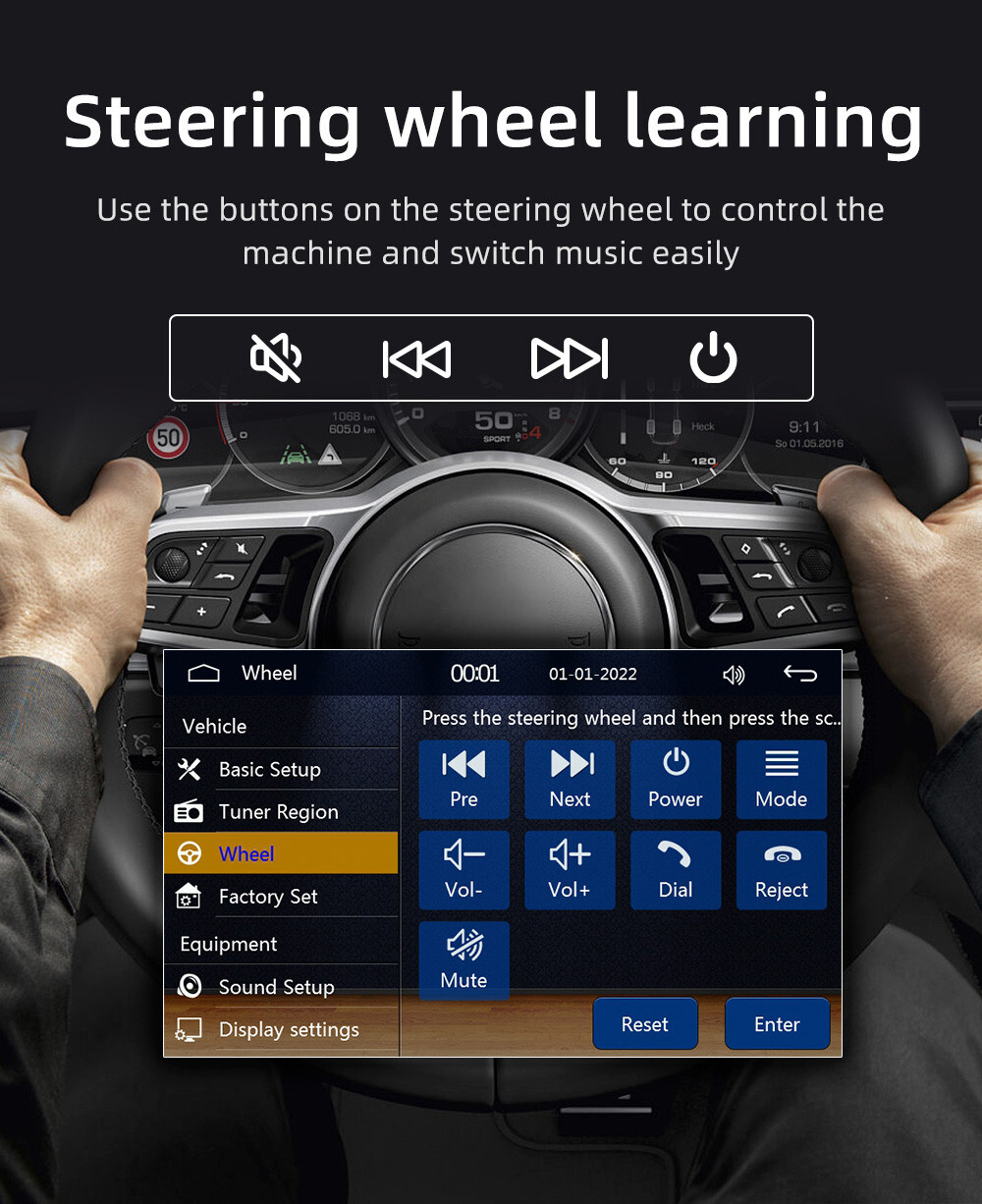 2 Din Car Radio Bluetooth Stereo Touch Screen MP5 Player TF Aux USB Mirror Link