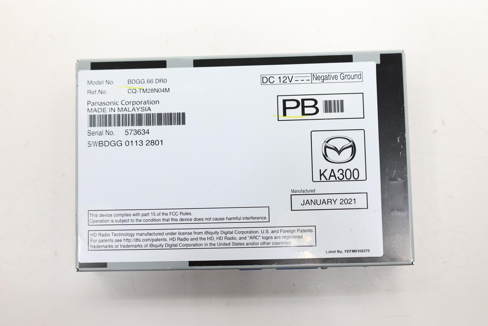 2021 – 2023 MAZDA CX-9 RADIO RECEIVER TUNER CONTROL MODULE UNIT OEM BDGG66DR0