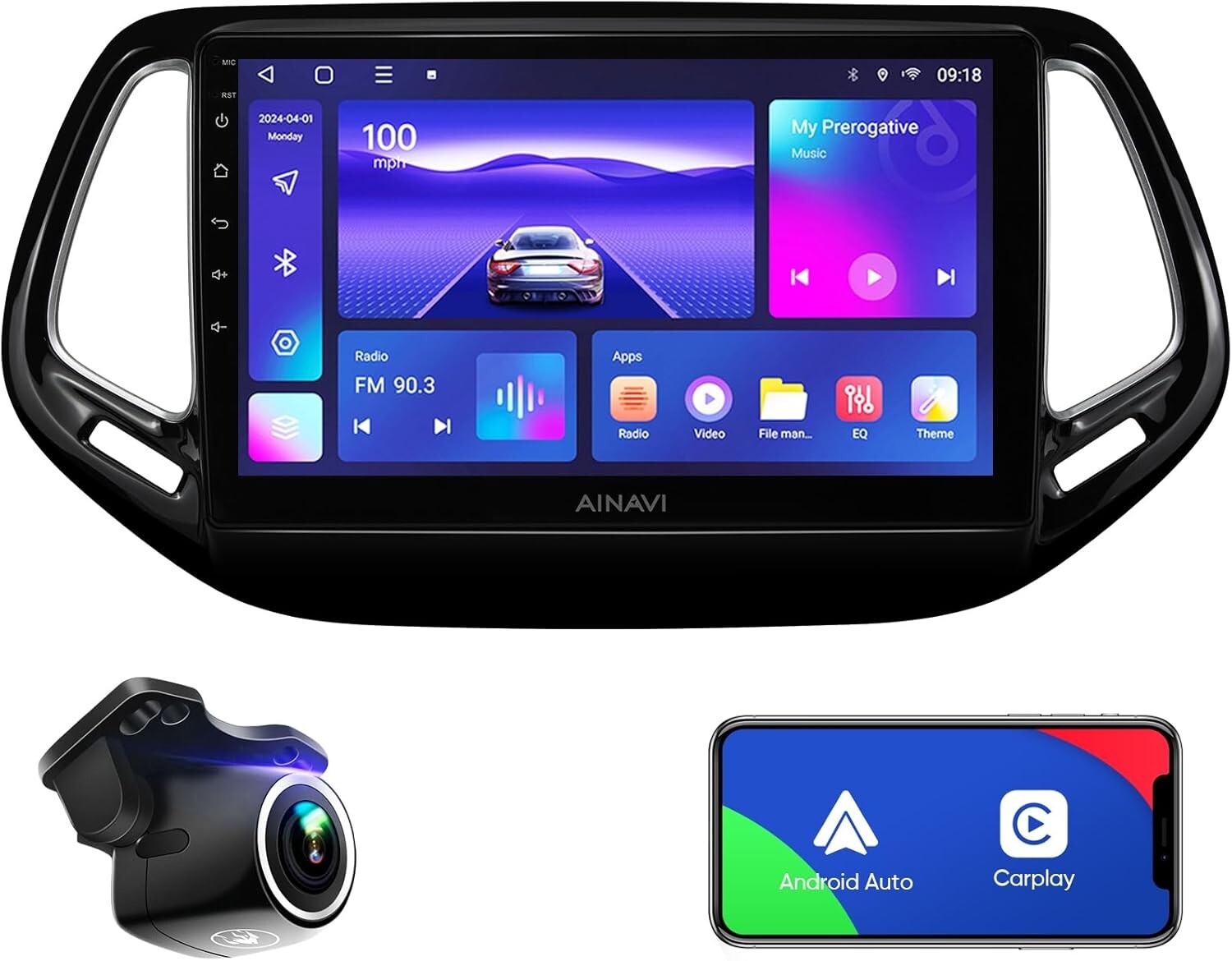 Android 12 Car Stereo Upgrade Radio for Jeep Compass 2017-20 Installation K