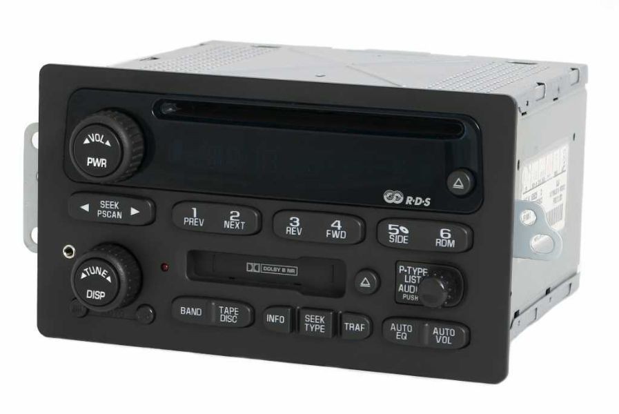 2003 GMC Envoy Radio AM FM CD Cassette Player w Aux Input – Part Number 15058225