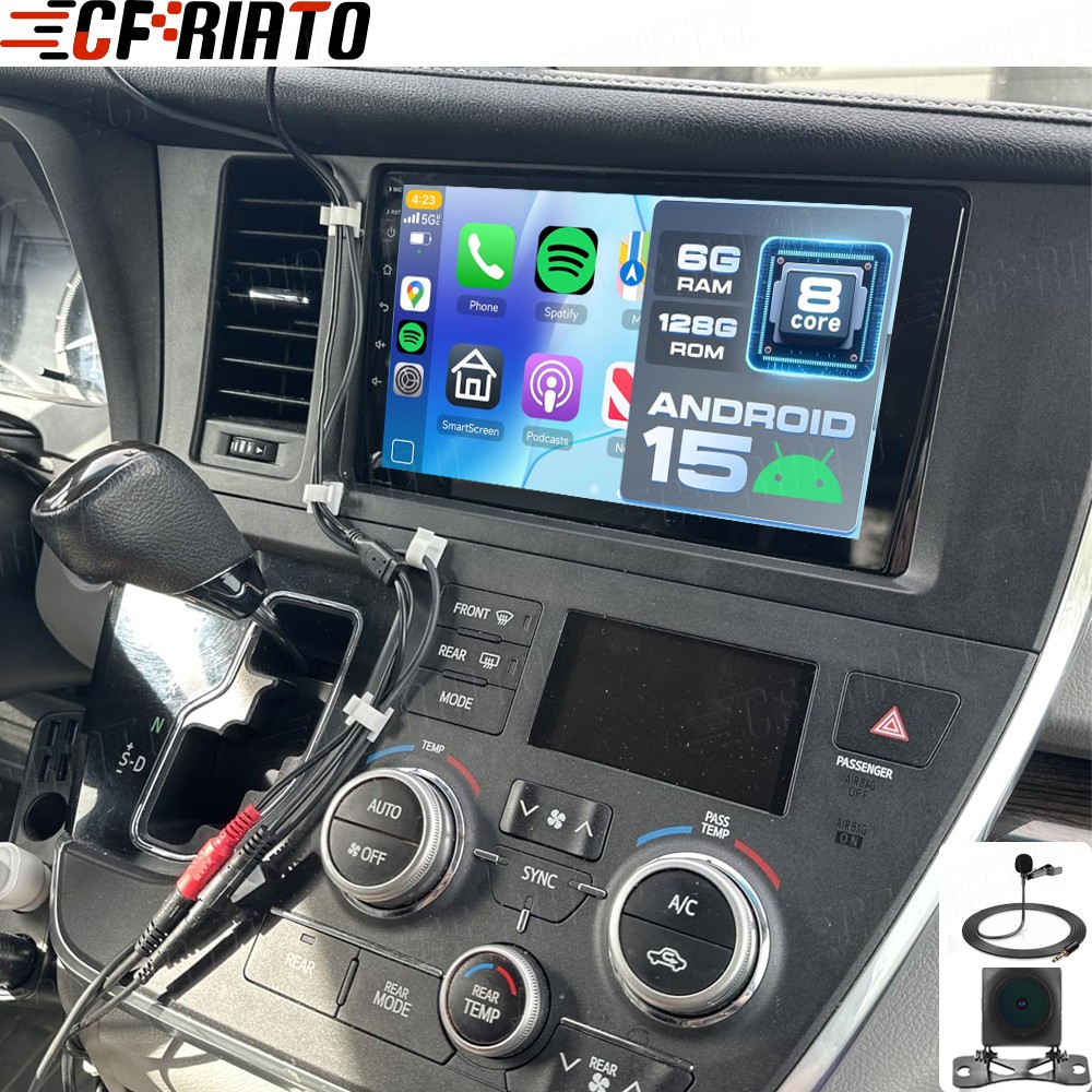 6+128GB For Toyota Sienna 2015-2018 Android 15 Carplay GPS Navi Car Stereo Radio