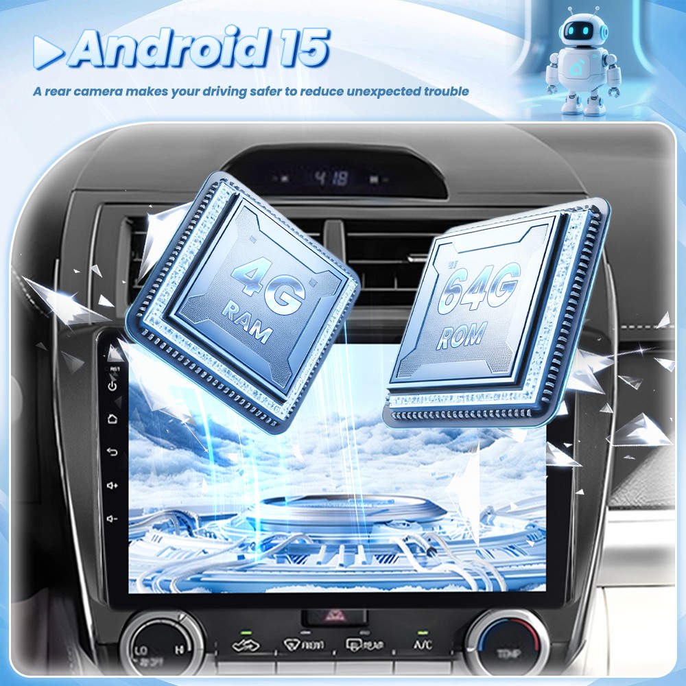 4G+64GB Carplay For 2012-2014 Toyota Camry Android 15 Car Stereo Radio GPS + Cam
