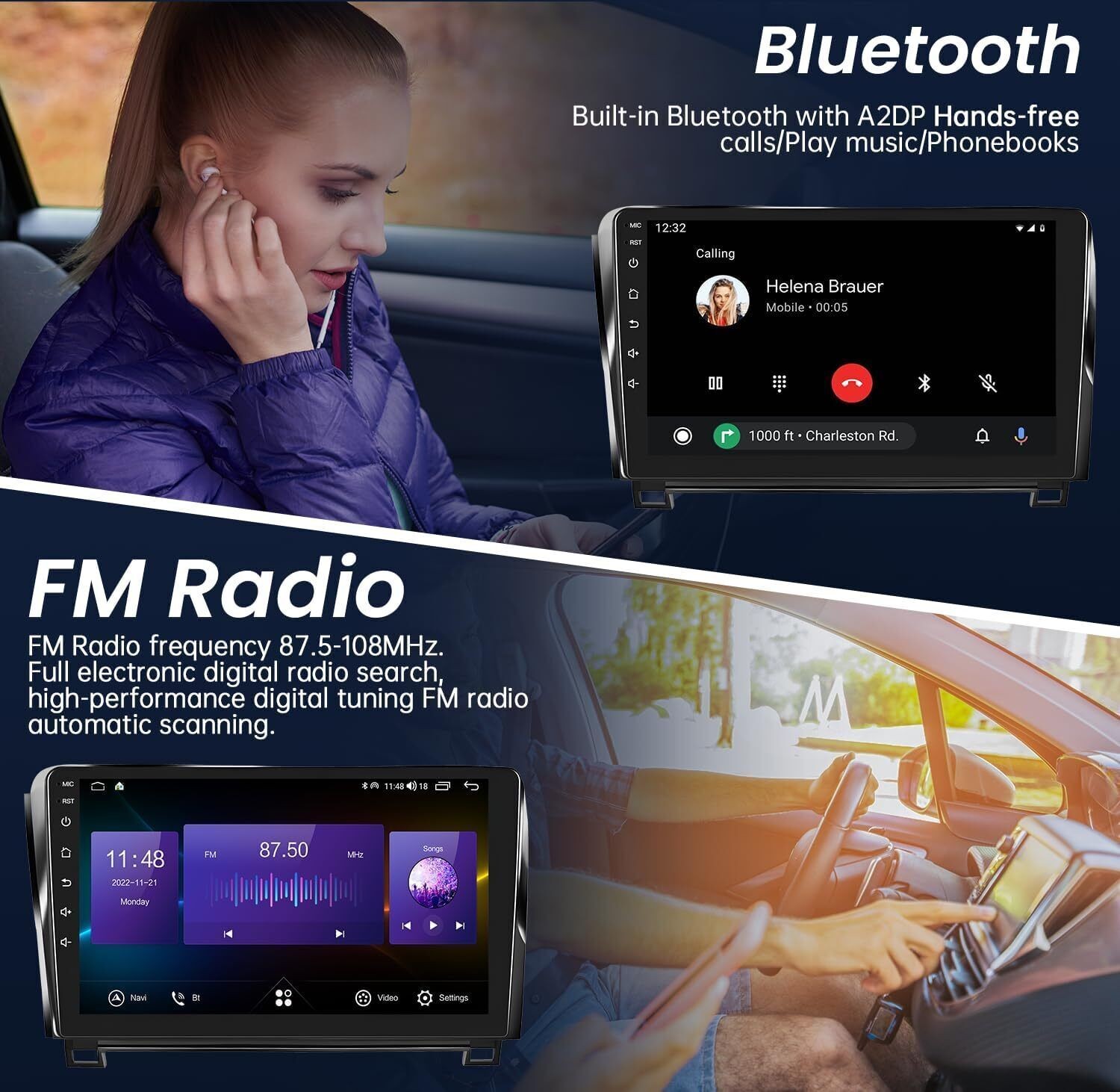 Car Radio Stereo Carplay For Toyota Tundra Sequoia 2+32G 10in Media FM