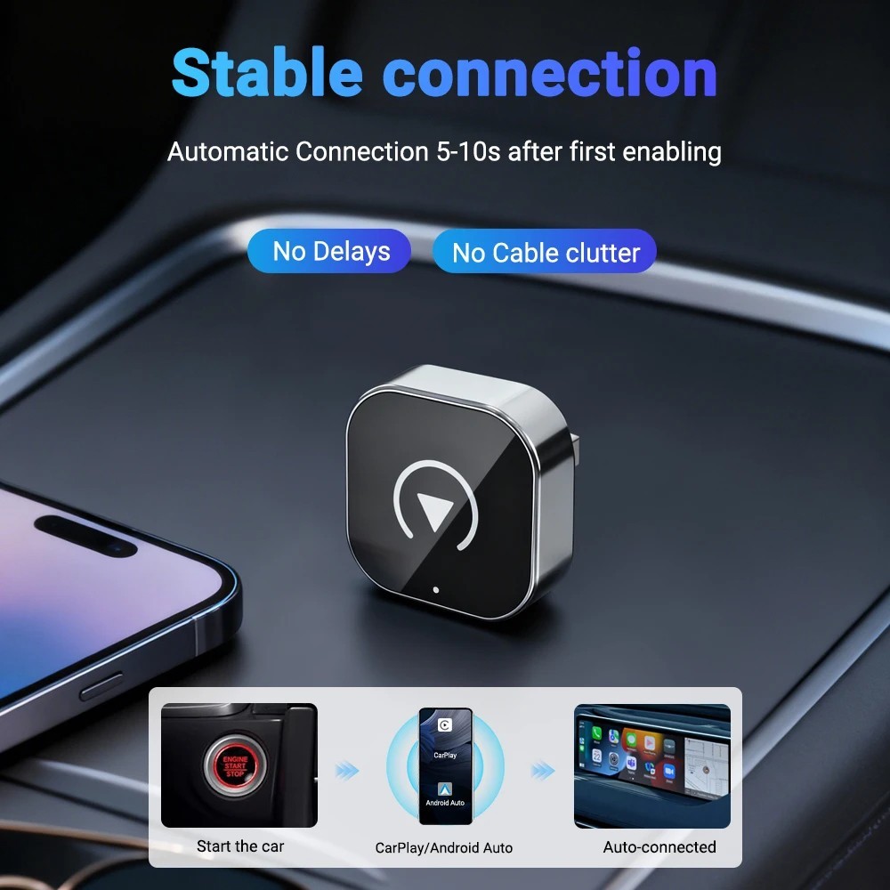 2026 Wireless CarPlay Adapter For iPhone Apple Wireless Carplay USB Plug & Play