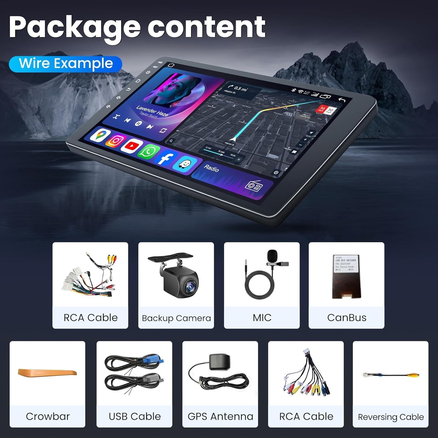Ford Focus 2012-2018 Android 13 Car Stereo 9″ Touchscreen 4GB 64GB Wireless CarP