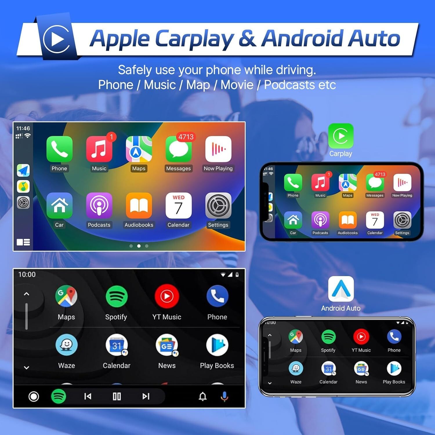 Car Radio Stereo Carplay For 2007-2014 Chevrolet Silverado Navi 4+64G 9in w/Cam