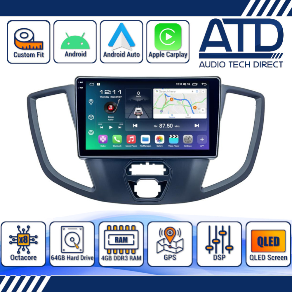 Android Auto CarPlay For Ford Transit MK8 Radio S10 2K QLED SatNav BT No Screen