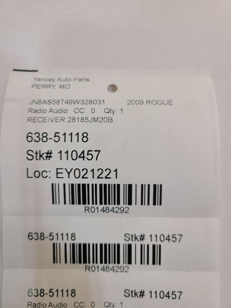 Audio Equipment Radio Receiver AM-FM-6 Disc CD US Market Fits 09 ROGUE 1484292