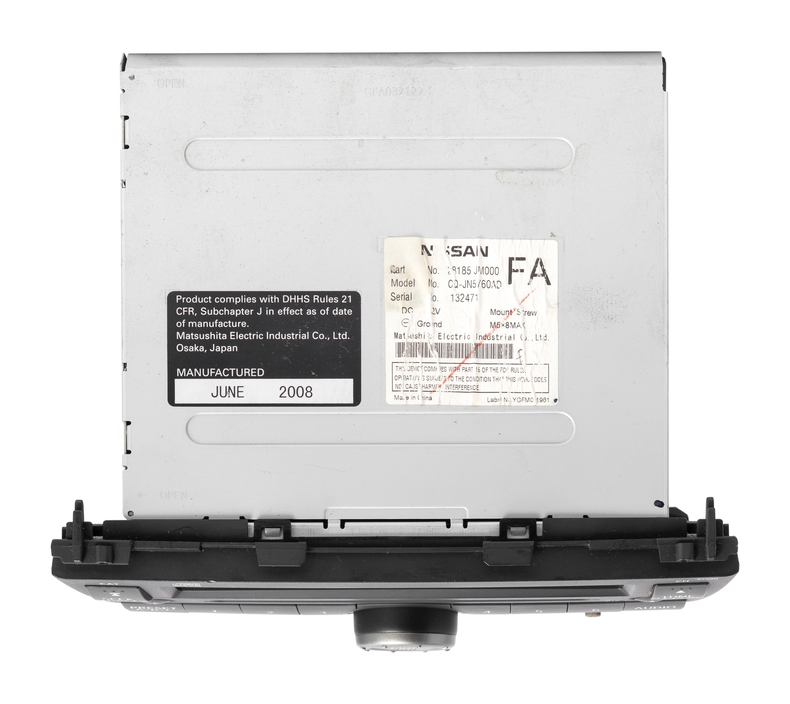 2008 Nissan Rogue AM FM Radio Single-Disc CD Player w Aux 28185-JM000 PY03D