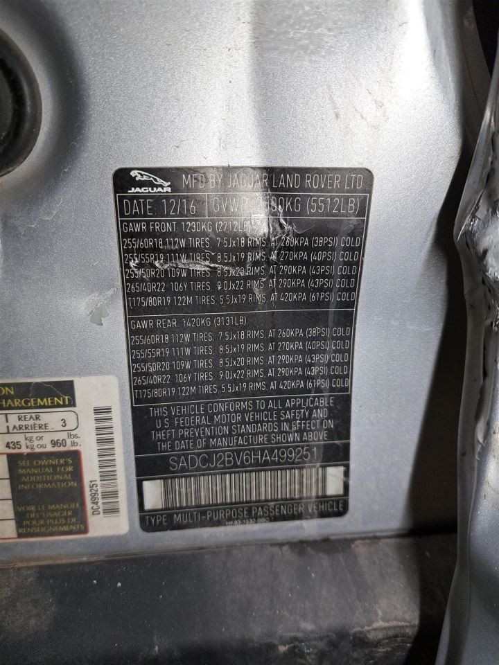 2017 F-pace Control Panel,Gx7319f211nb Sku#4387436