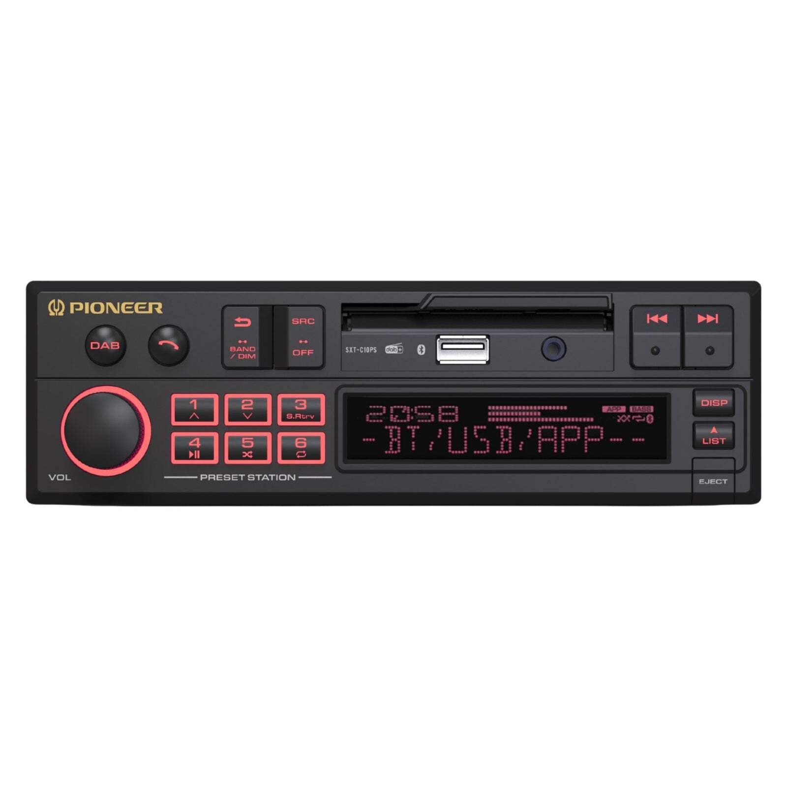 Pioneer SXT-C10PS Retro Car Stereo Bluetooth DAB+ USB Aux Classic Radio OEM Look