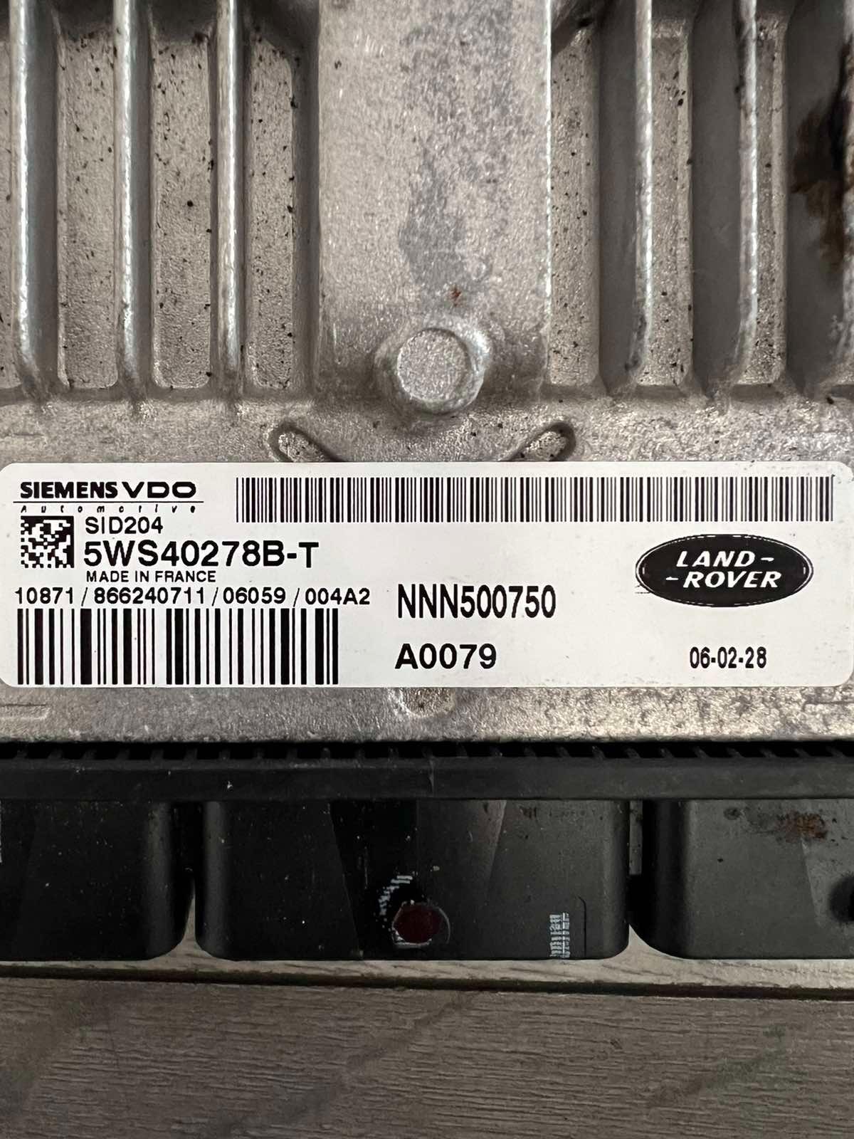 2007 RANGE ROVER DISCOVERY 2.7 ECU 5WS40278B-T NNN500750 SID204 SIEMENS VDO
