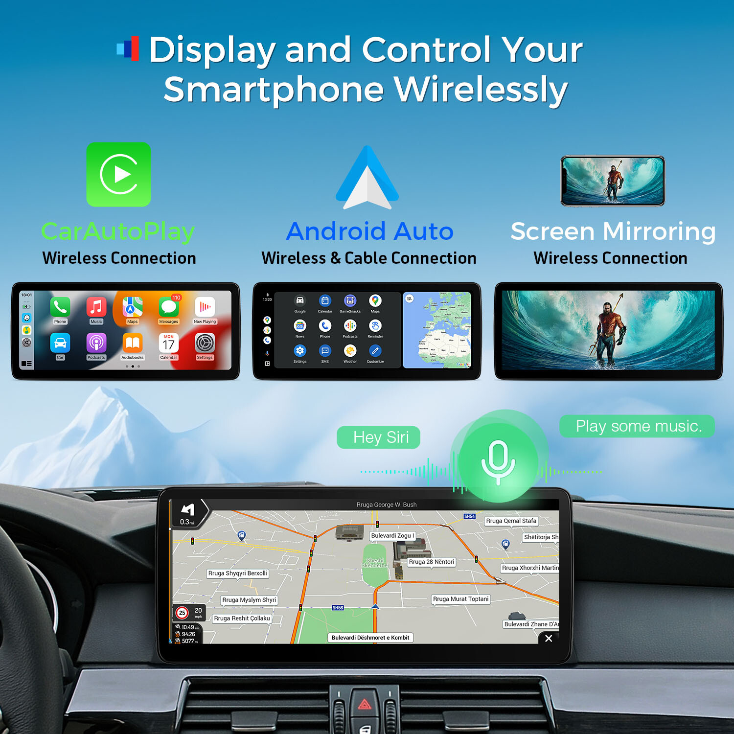 For BMW 5er E60 E61 CCC CarPlay Android Auto 8-Core Car GPS Stereo Navi WiFi DSP