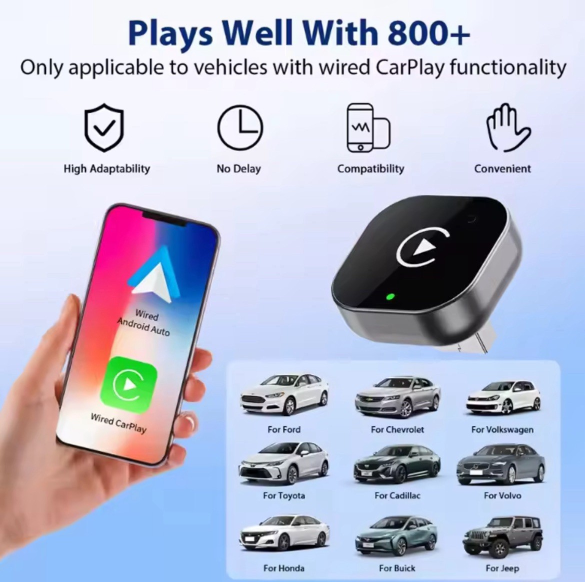 2025 USB Wireless CarPlay Adapter For iPhone Apple Wireless Dongle Plug ＆ Play