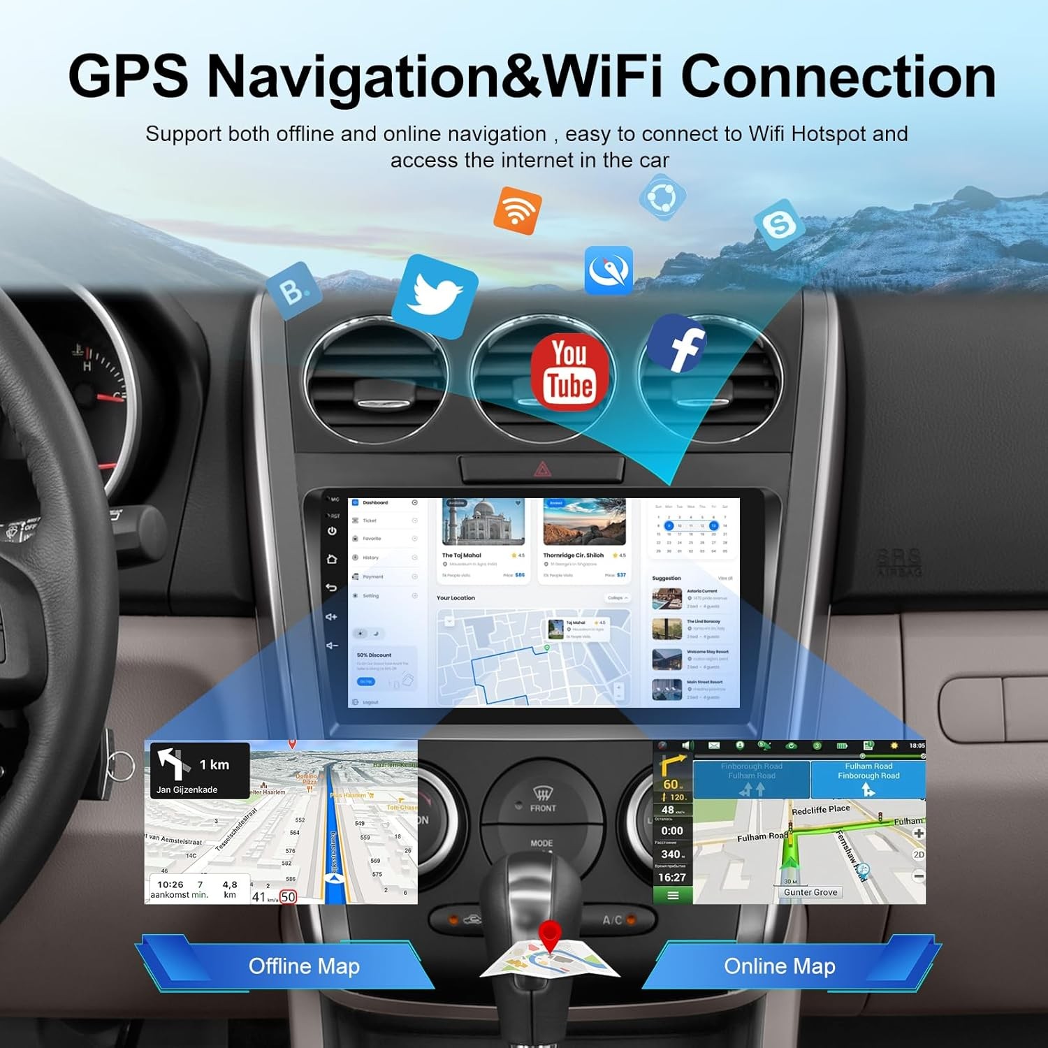 32G Apple CarPlay Car Stereo For Mazda CX-7 2007-2014 Android 13 GPS wifi Radio