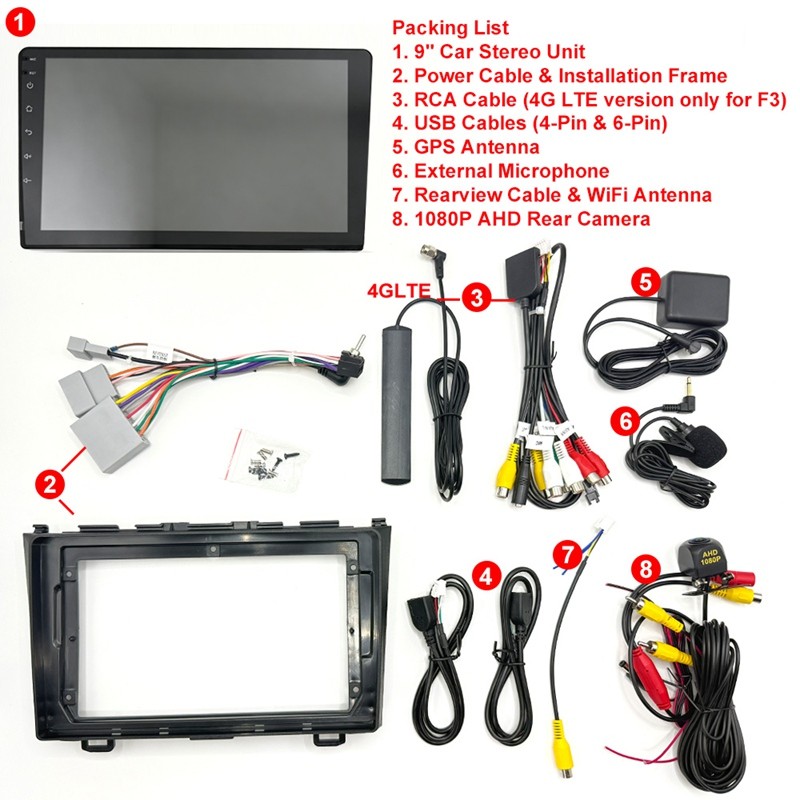 for Honda CRV CR-V 2007 – 2011 Car Radio Carplay 8 Core 6GB RAM 64GB ROM Stereo