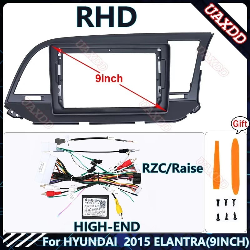 Car Radio Fascia Frame For Hyundai Elantra 2015-2019 9 Inch Double Din