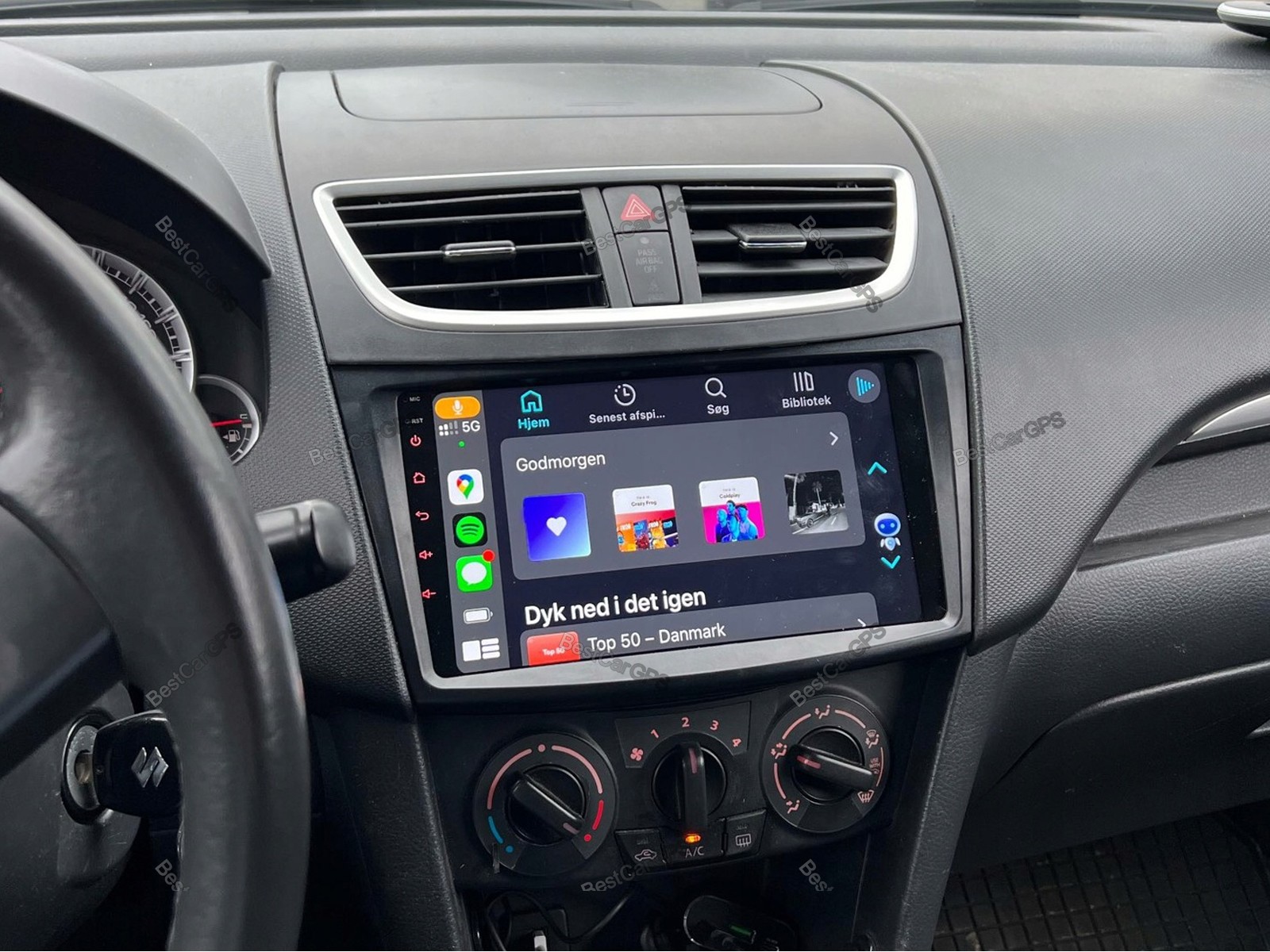 4+64G Android 15 CarPlay Stereo Radio GPS Sat Nav 9″ For Suzuki Swift 2010-2016