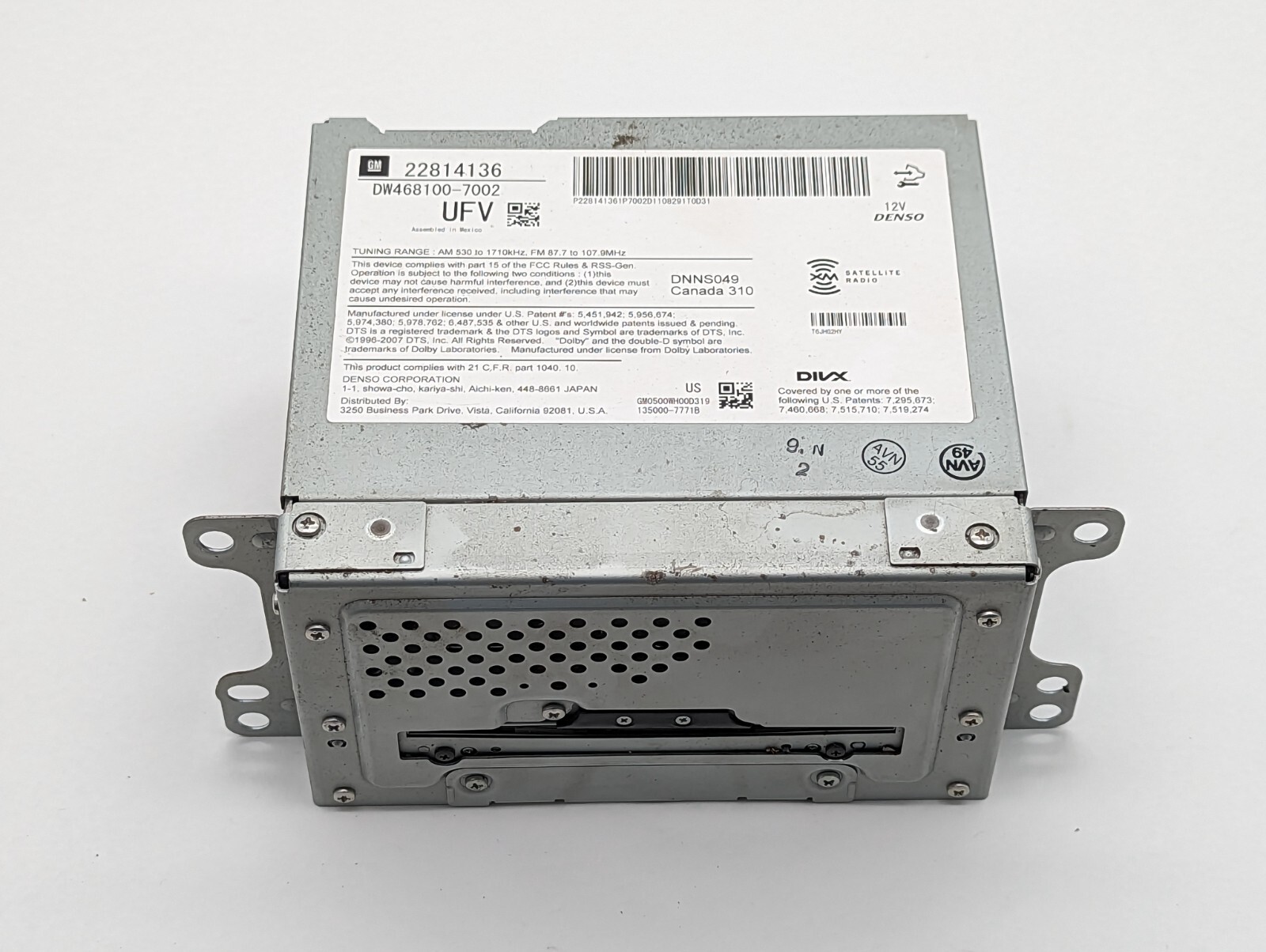 2012 Chevy Chevrolet Volt Radio FM AM DVD MP3 Navigation – 22814136