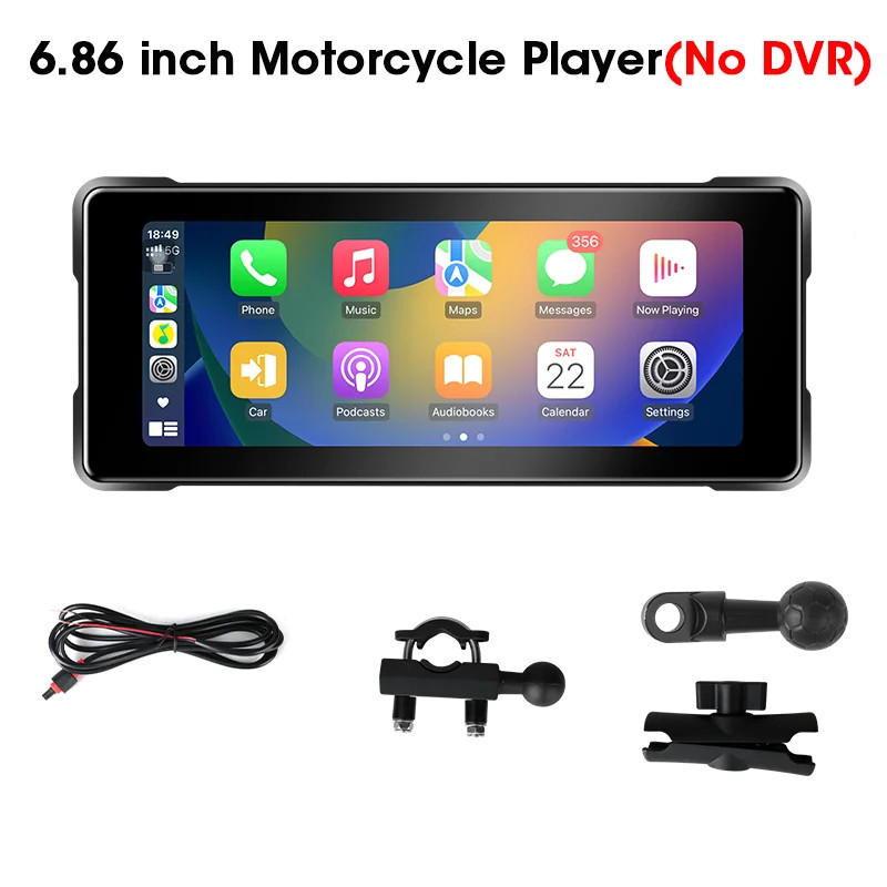 6.86 Inch Motorcycle DVR Portable Waterproof Touch screen Wireless Android