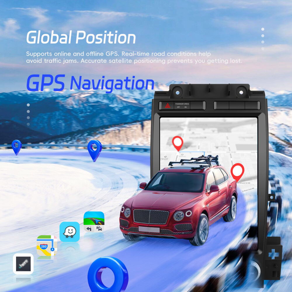 12.1″ Vertical Screen For Ford Taurus 2010-2018 Android 13 4+64GB GPS Car Radio