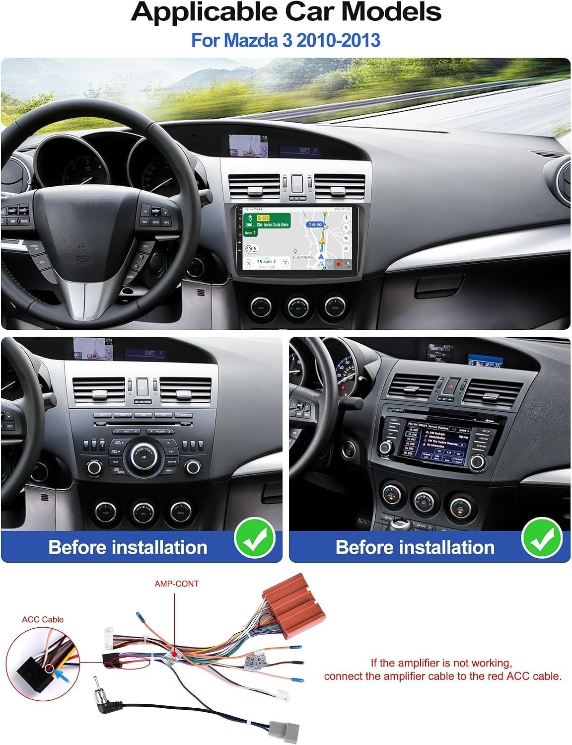 9″ Car Stereo for Mazda 3 2010-2013 Android 15 CarPlay Android Auto GPS