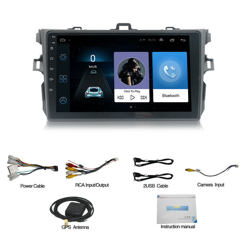 64G Apple Carplay For Toyota Corolla 2009-2013 Android Auto Stereo Radio GPS CAM