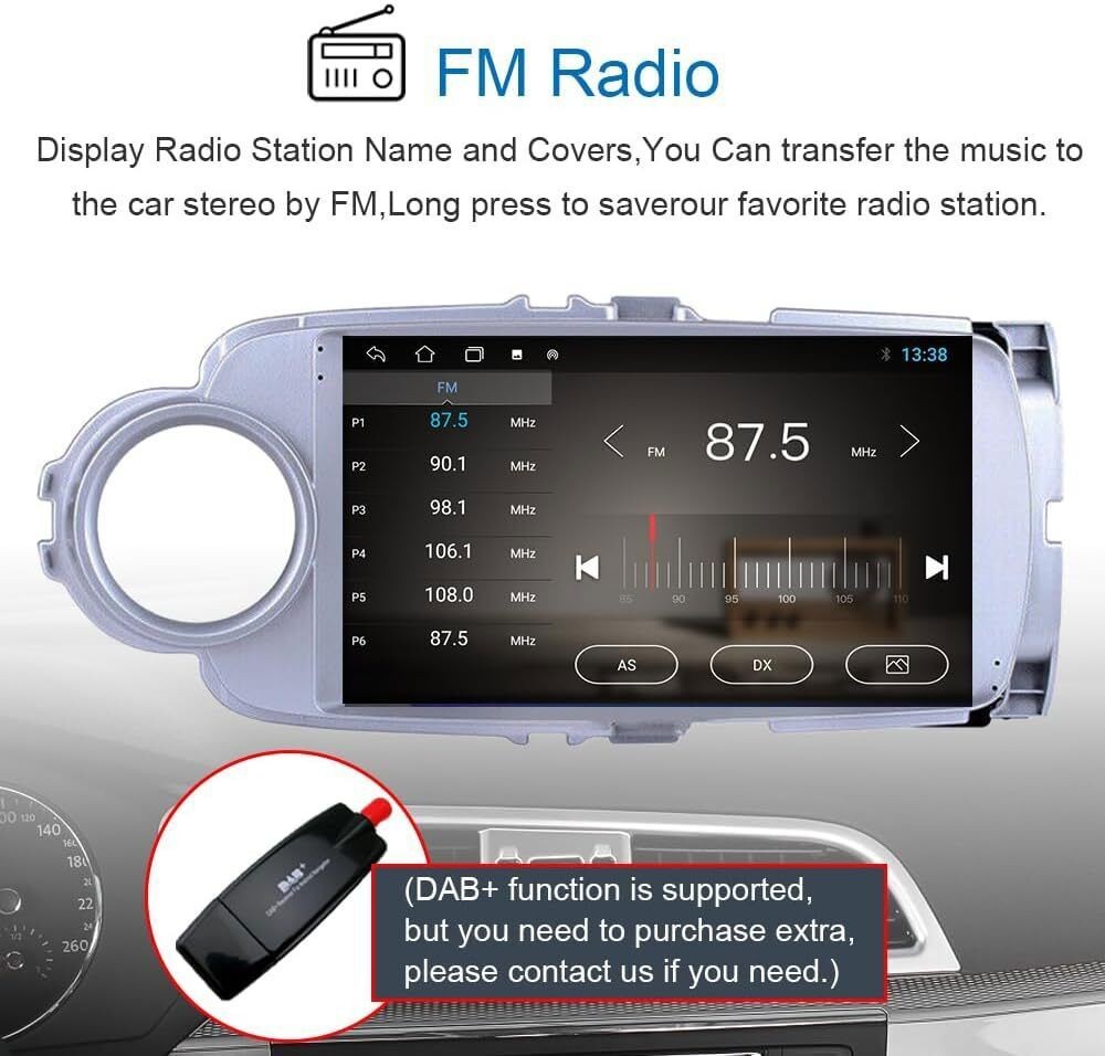 Para Toyota Yaris 2012-2017 Estéreo de coche con GPS Radio Android Auto CarPlay