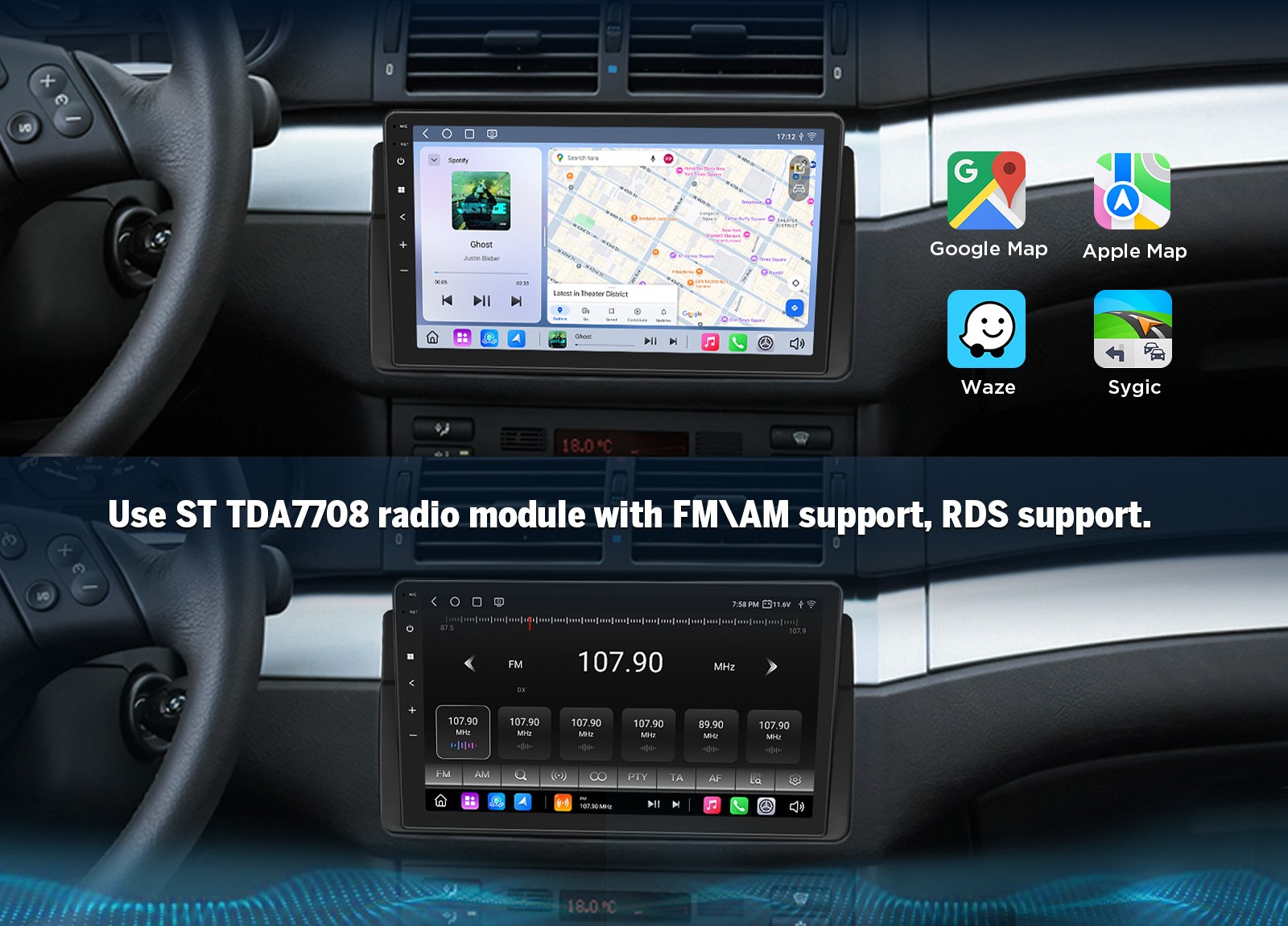 Eonon E46X6S2 for BMW E46 M3 1999-2006 9inch QLED 6+64 Android Car Radio CarPlay