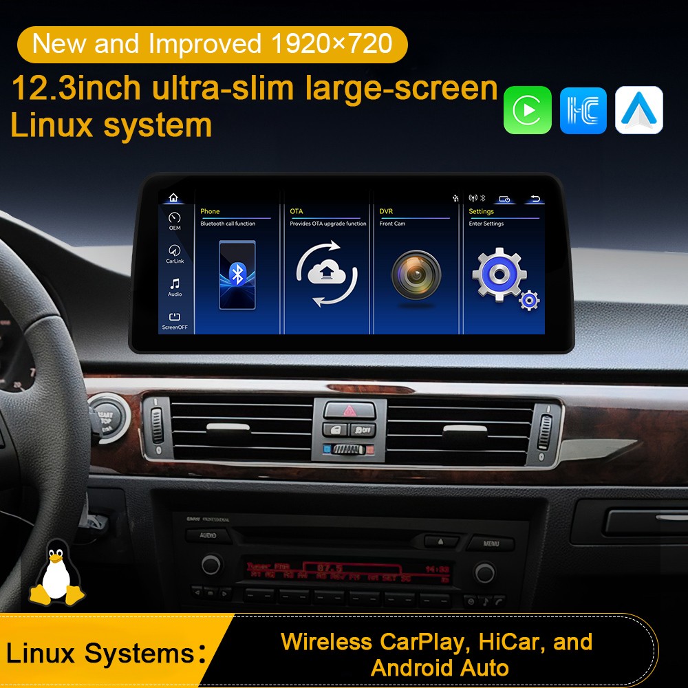 For BMW 3 Series E90/E91/E92/E93 2007-2011 Linux 12.3″ Android Carplay Car Radio