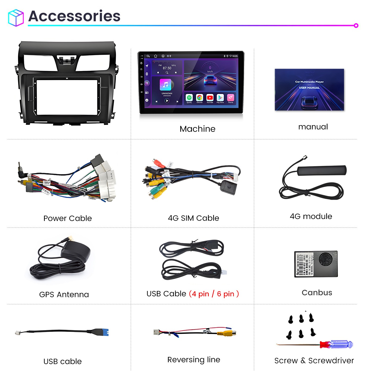 For Nissan Altima 2013-2018 8Core 6+128G Android 15 Carplay Car Stereo Radio GPS