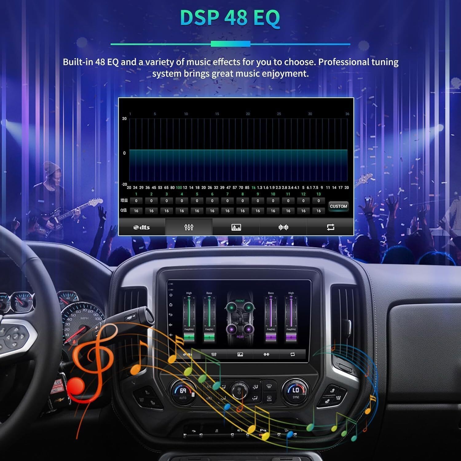 Android 13.0 Navi WIFI CarPlay Radio DSP For 2014-2018 Chevy Chevrolet Silverado