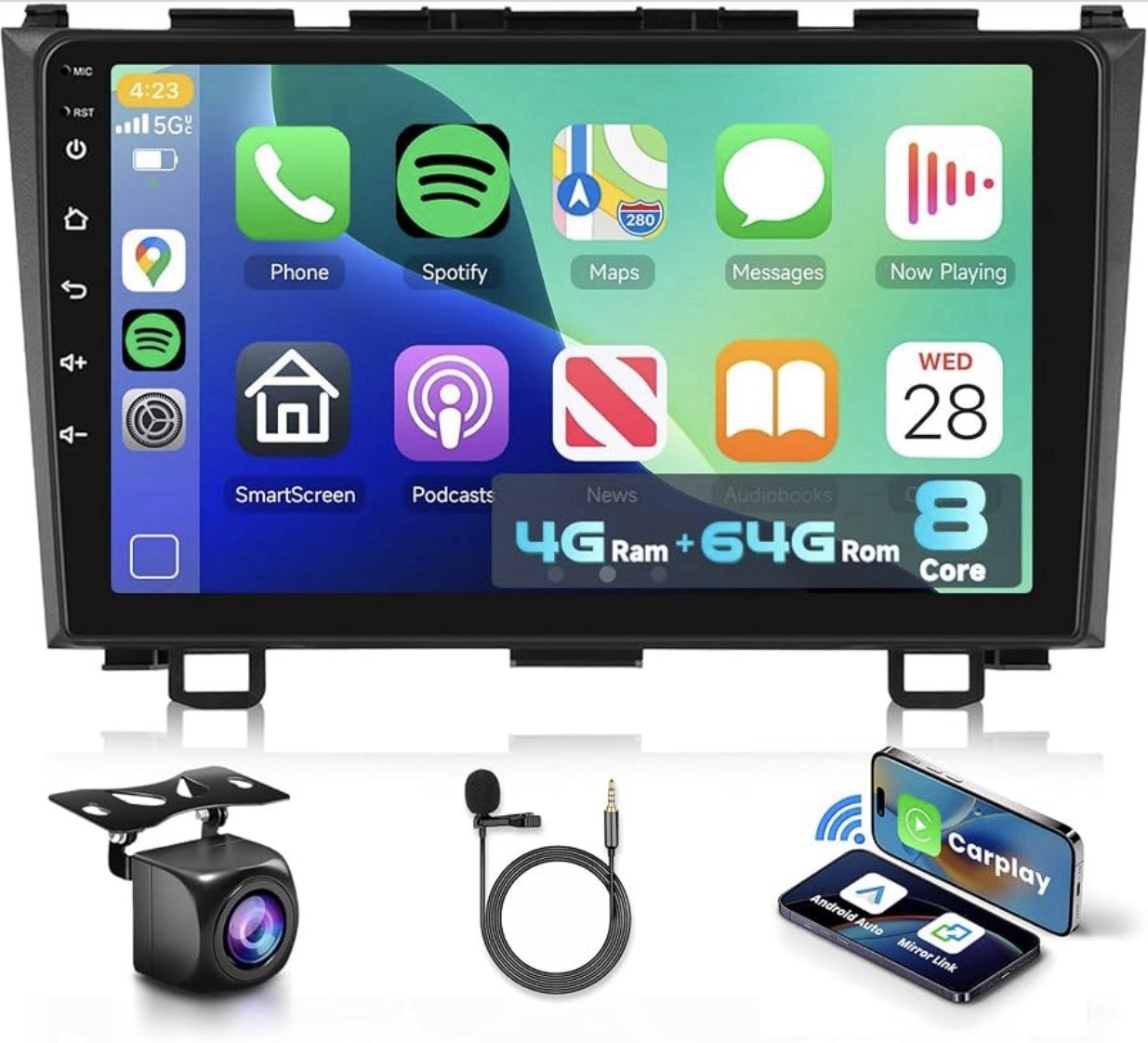 Car Stereo Radio 2007-2011 Honda CRV 9” Touchscreen 8 Core 4GB+64GB GPS