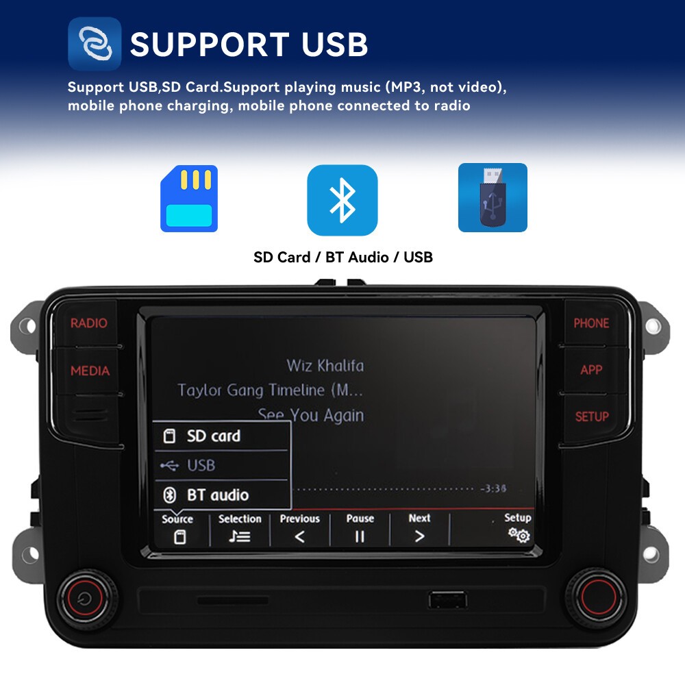 Noname RCD360 PRO RCD330 187B Android Auto Carplay Radio For VW Golf Tiguan US