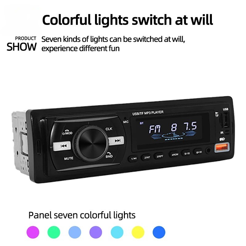 Car Stereo 1 DIN Radio Audio In-Dash Bluetooth FM USB AUX MP3 Player