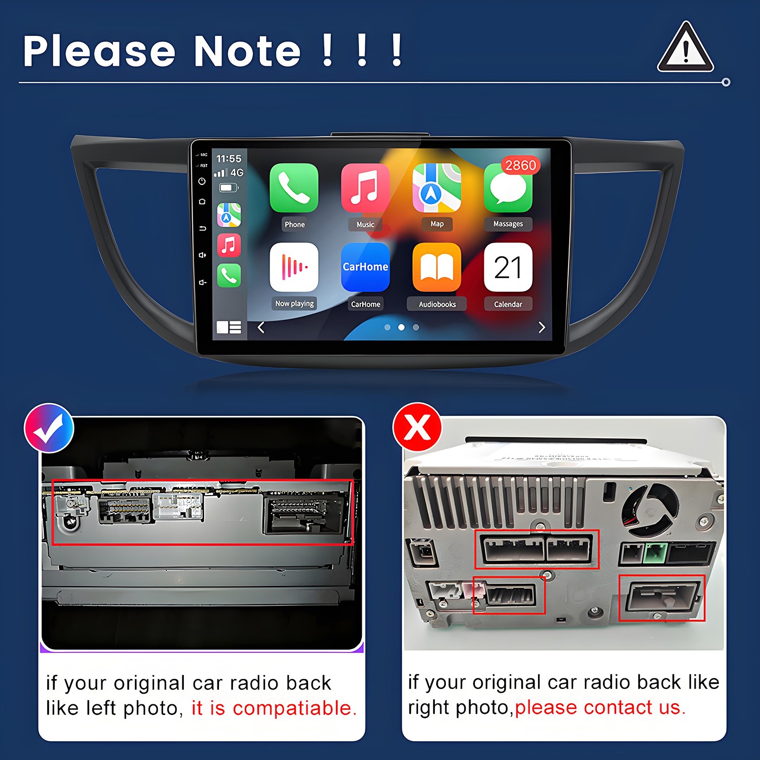 Android 15 6+128G Carplay Car Stereo GPS Navi DSP WIFI For Honda CRV-2 2012-2016