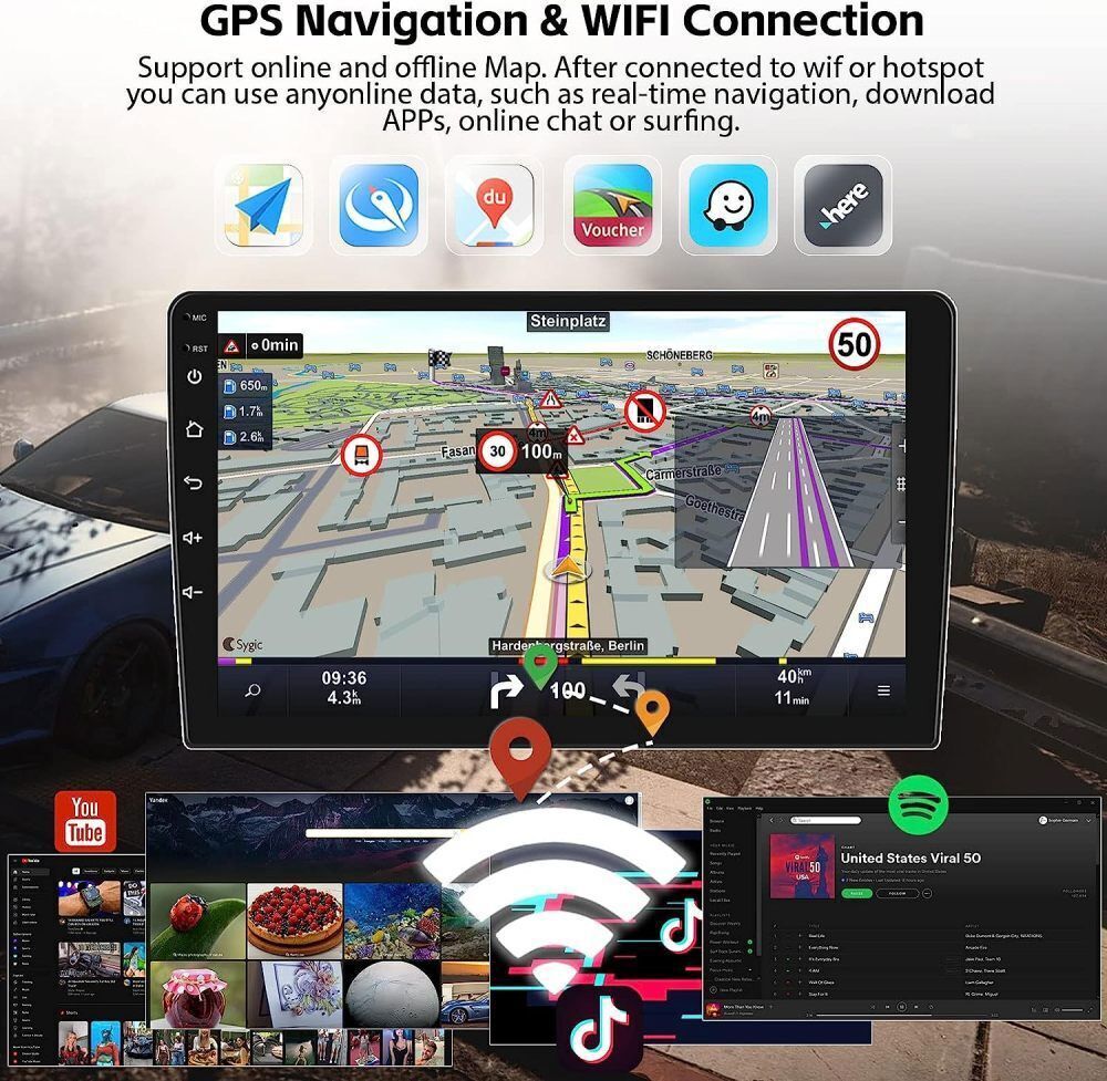For Honda Civic 2006-2011 Apple CarPlay 10″ Android 13 Car Stereo GPS WiFi 4+64G