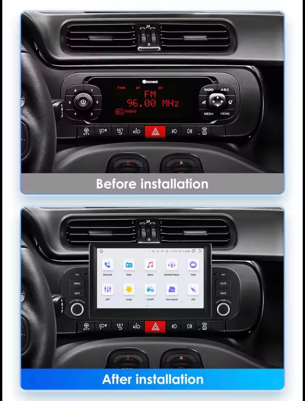 7″ CarPlay Android Car Stereo for Fiat Panda 2013-2020 GPS FM RDS