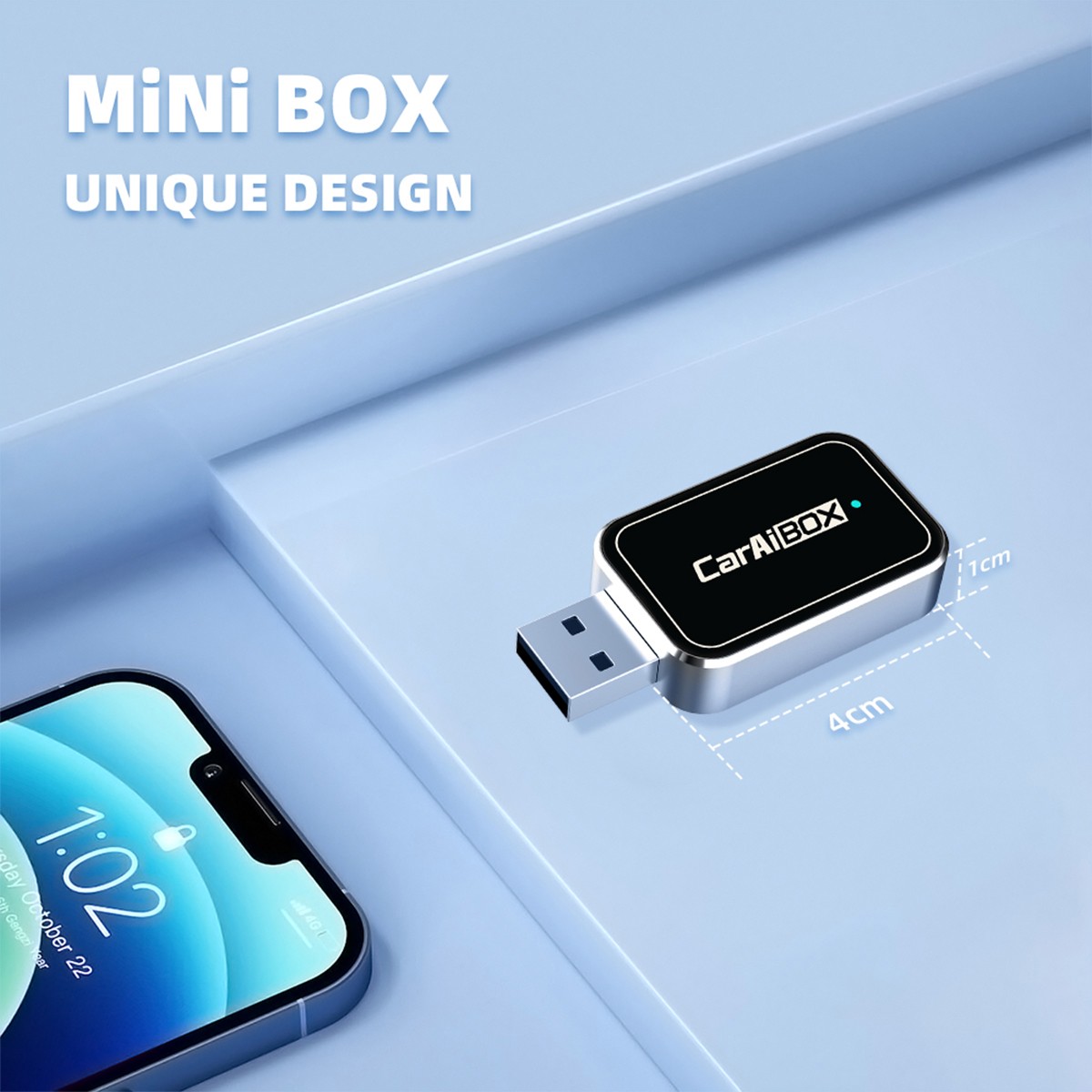 Wireless USB CarPlay Adapter Dongle Plug&Play For Apple Carplay & Android Auto