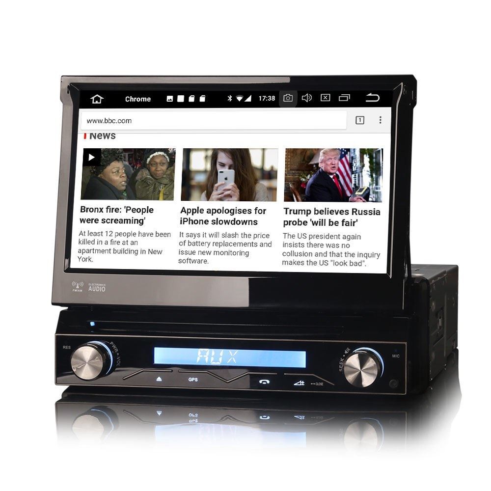 CarPlay Radio Android Auto SatNav DVD GPS Single DIN Flip-Out Stereo A85 PRO 88U
