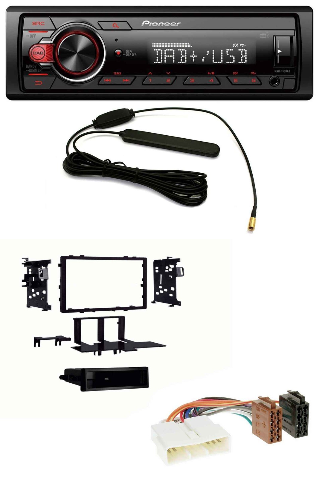 Pioneer MP3 DAB 1DIN AUX USB Car Stereo for Honda Accord 1988-1998 Black