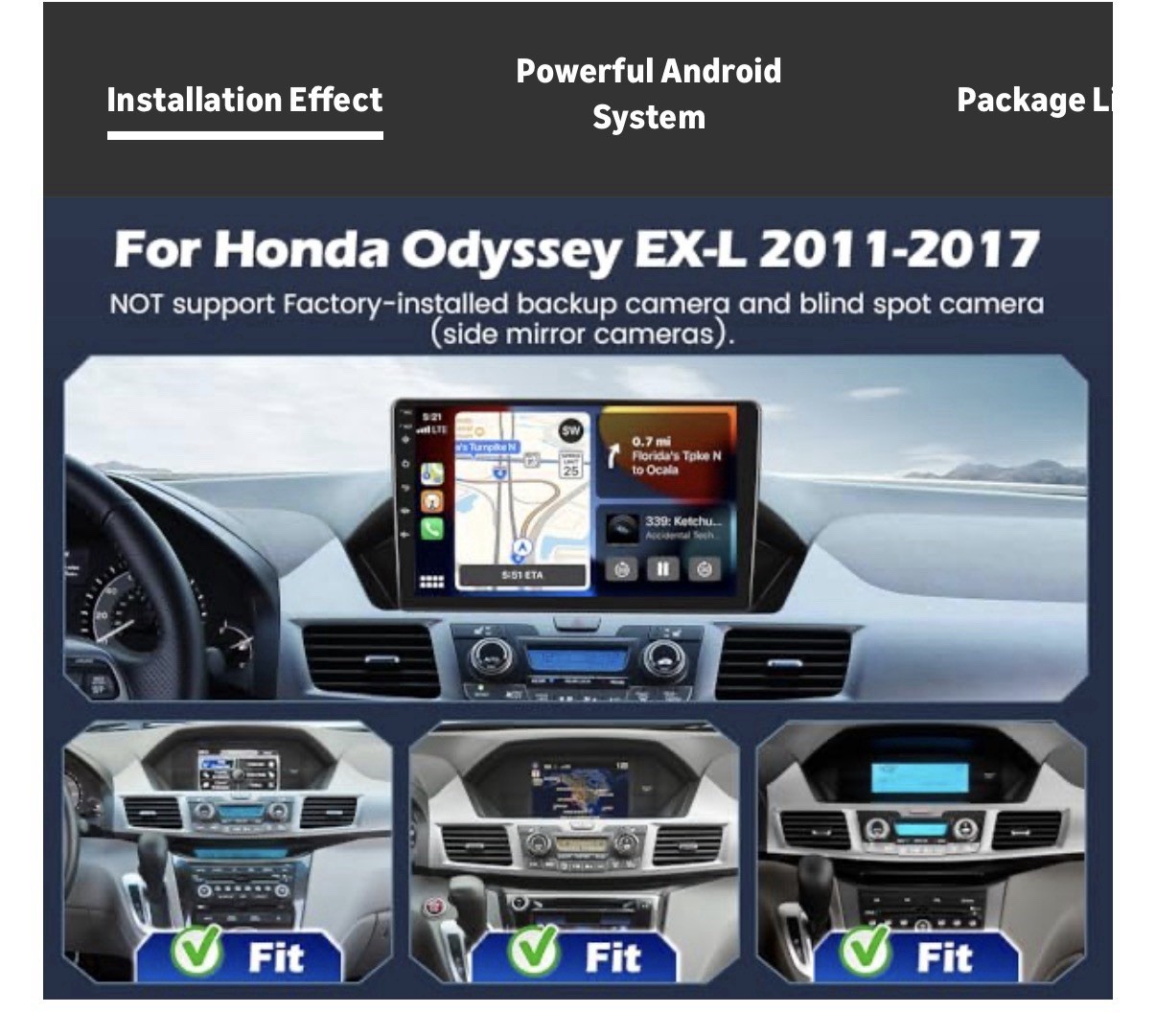 MISSING MT BRACKET 4+64G 9” Android 15 Carplay Stereo for Odyssey EX-L 2010-2017