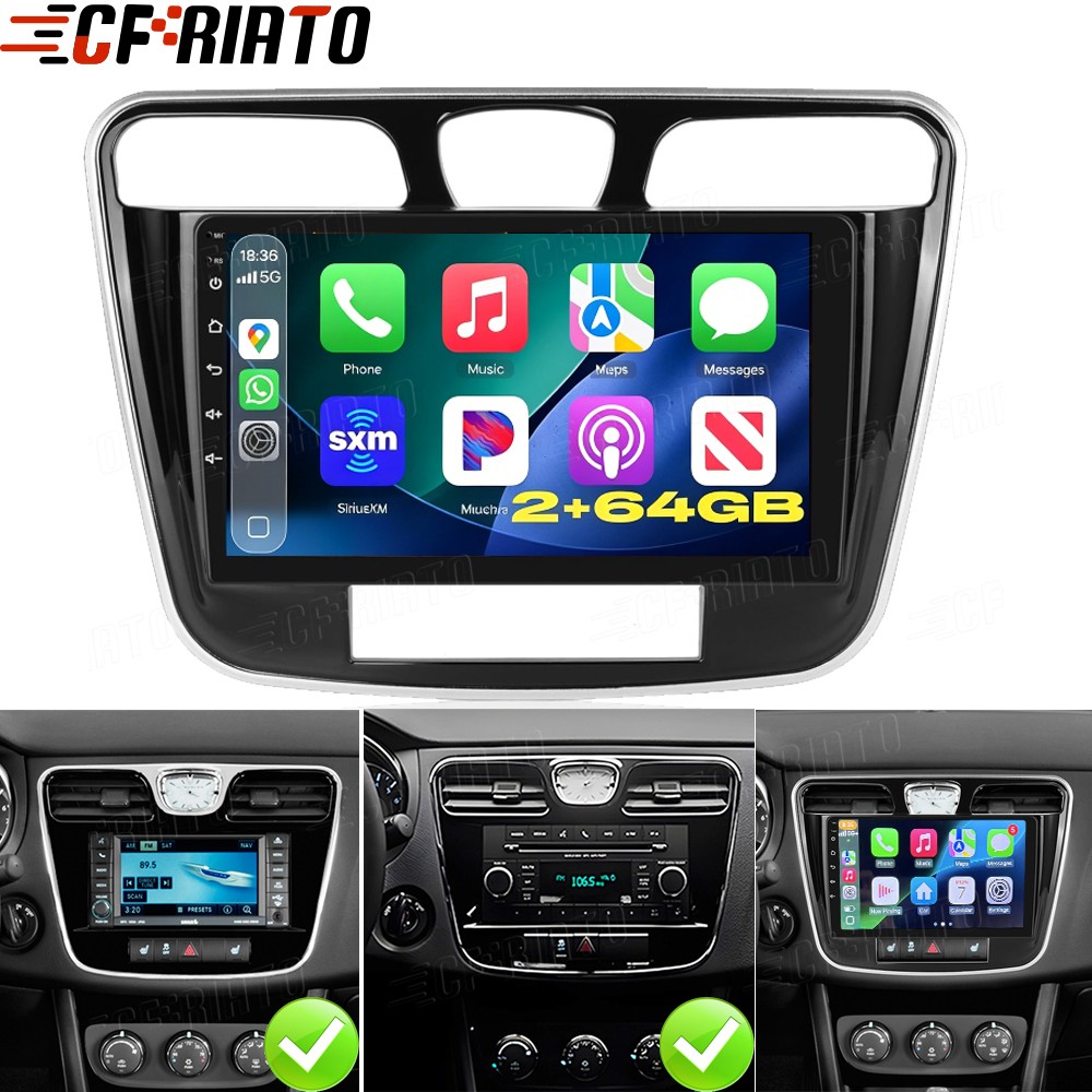 Car Radio Stereo For 2011-2014 Chrysler 200 Apple Carplay Android 15 GPS Navi BT