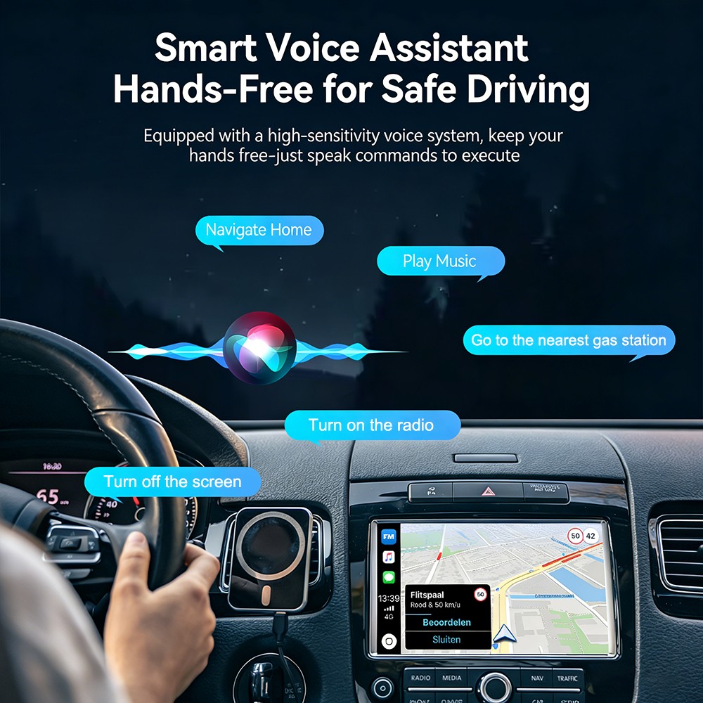 1/2X 4IN1 Wired to Wireless CarPlay Adapter for Apple iPhone Auto Mirror Link