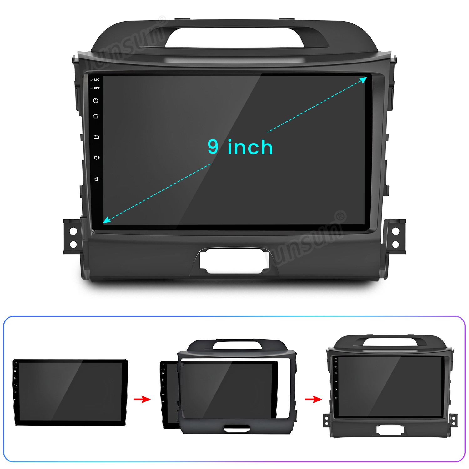 8Core 4+64G Android15 CarPlay For Kia Sportage 2010-2016 Car Stereo Radio GPS BT