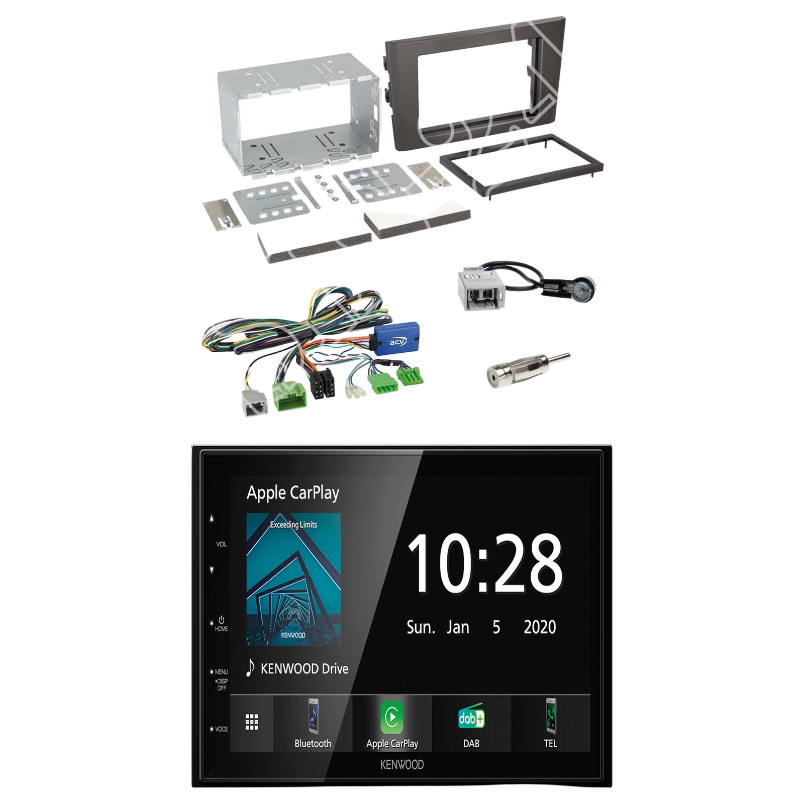 Kenwood DMX5020DABS Radio DAB Bluetooth With Fitting Kit For Volvo XC90