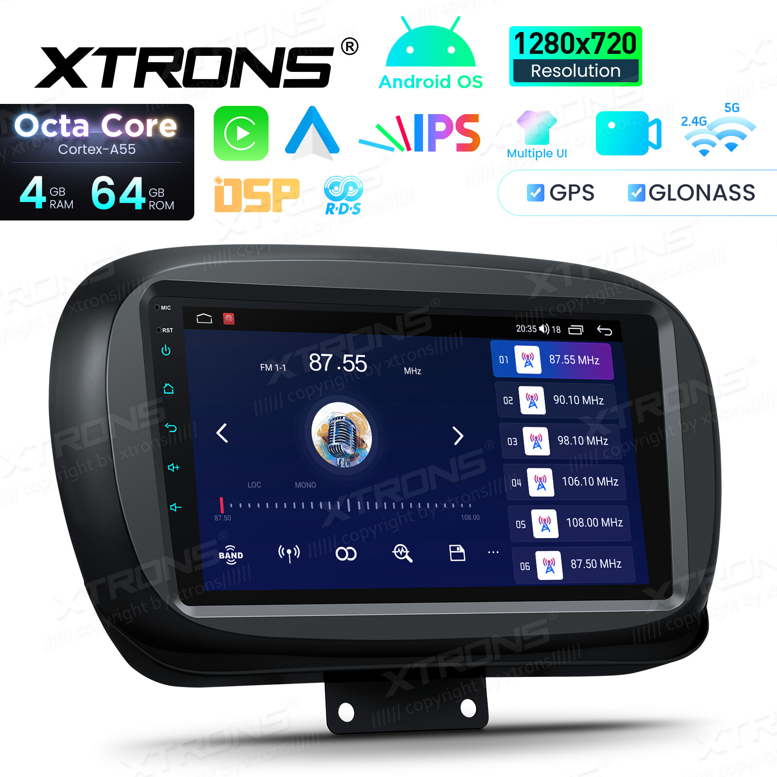 9″ Android 14 Octa Core 4+64GB CarPlay GPS Stereo Radio For Fiat 500X 2015-2020