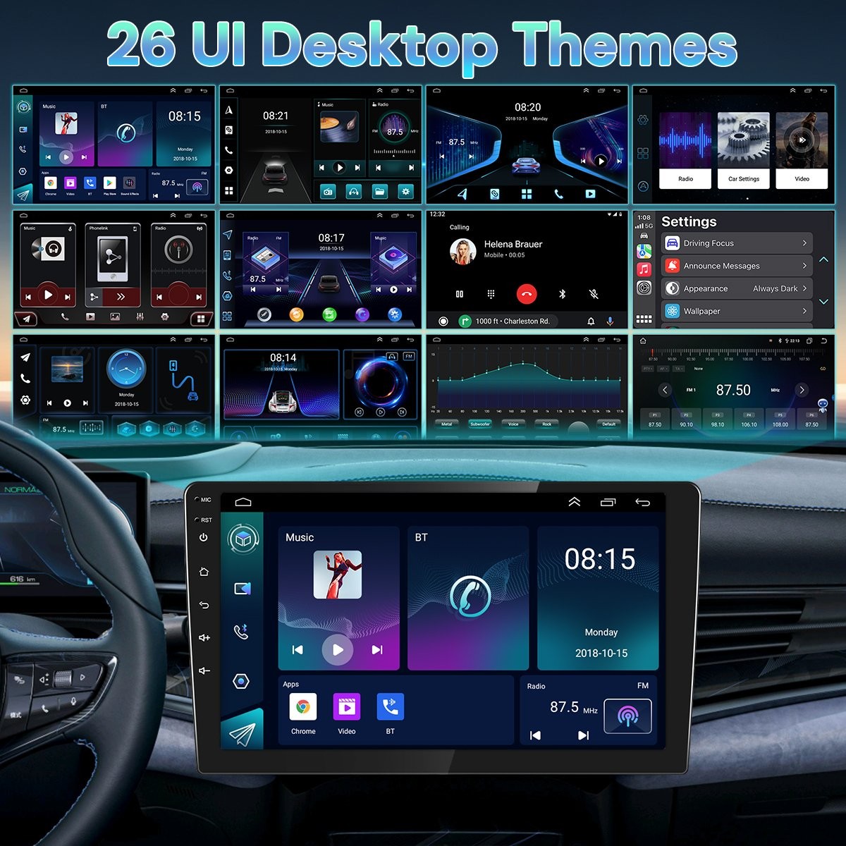 64G For Toyota Corolla 2009-2013 Carplay Android15 Car Stereo GPS FM/RDS Navi 9″