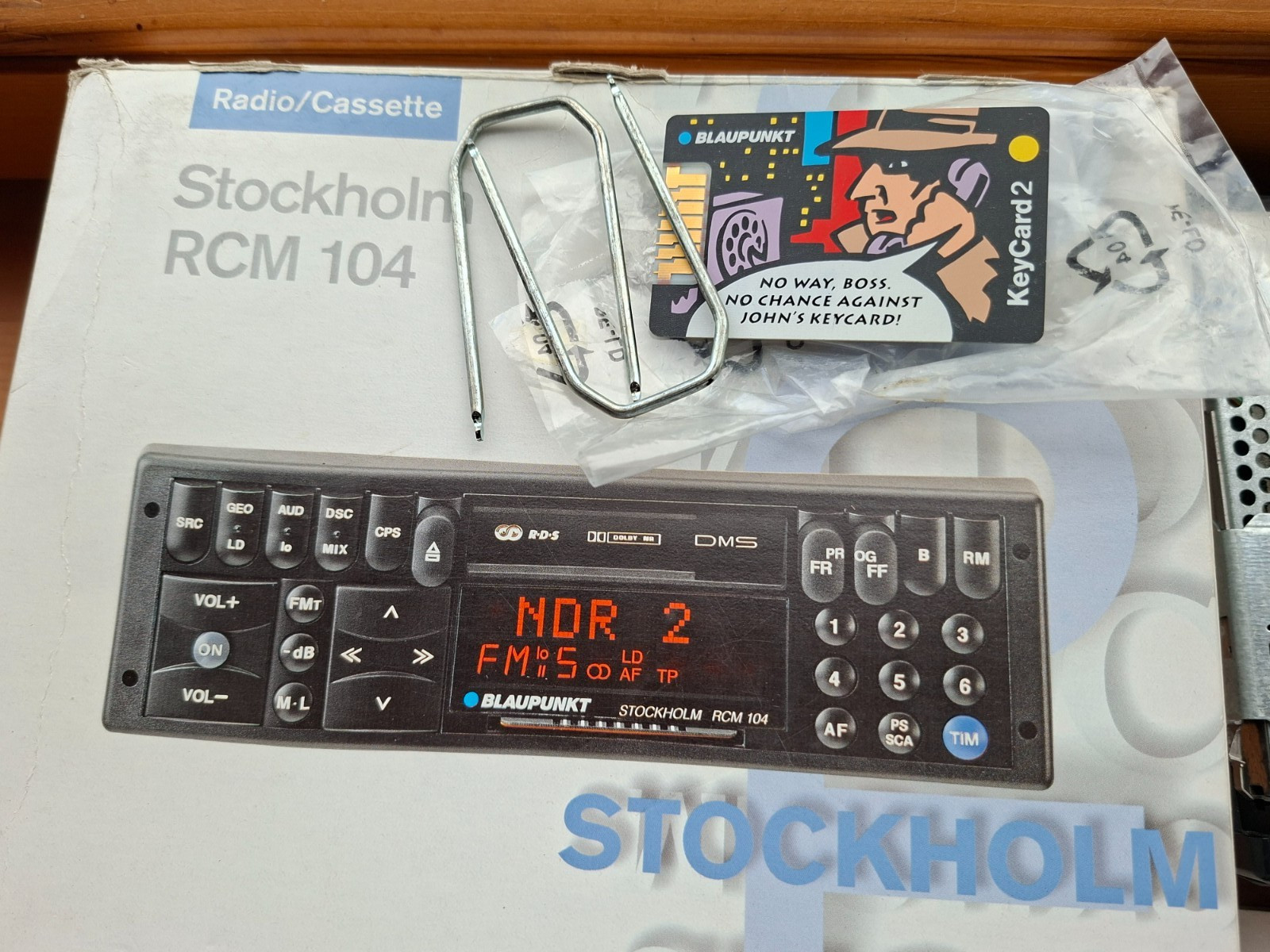 MINT Blaupunkt Stockholm RCM 104 Radio Cassette Boxed KeyCard Porsche 993 E36